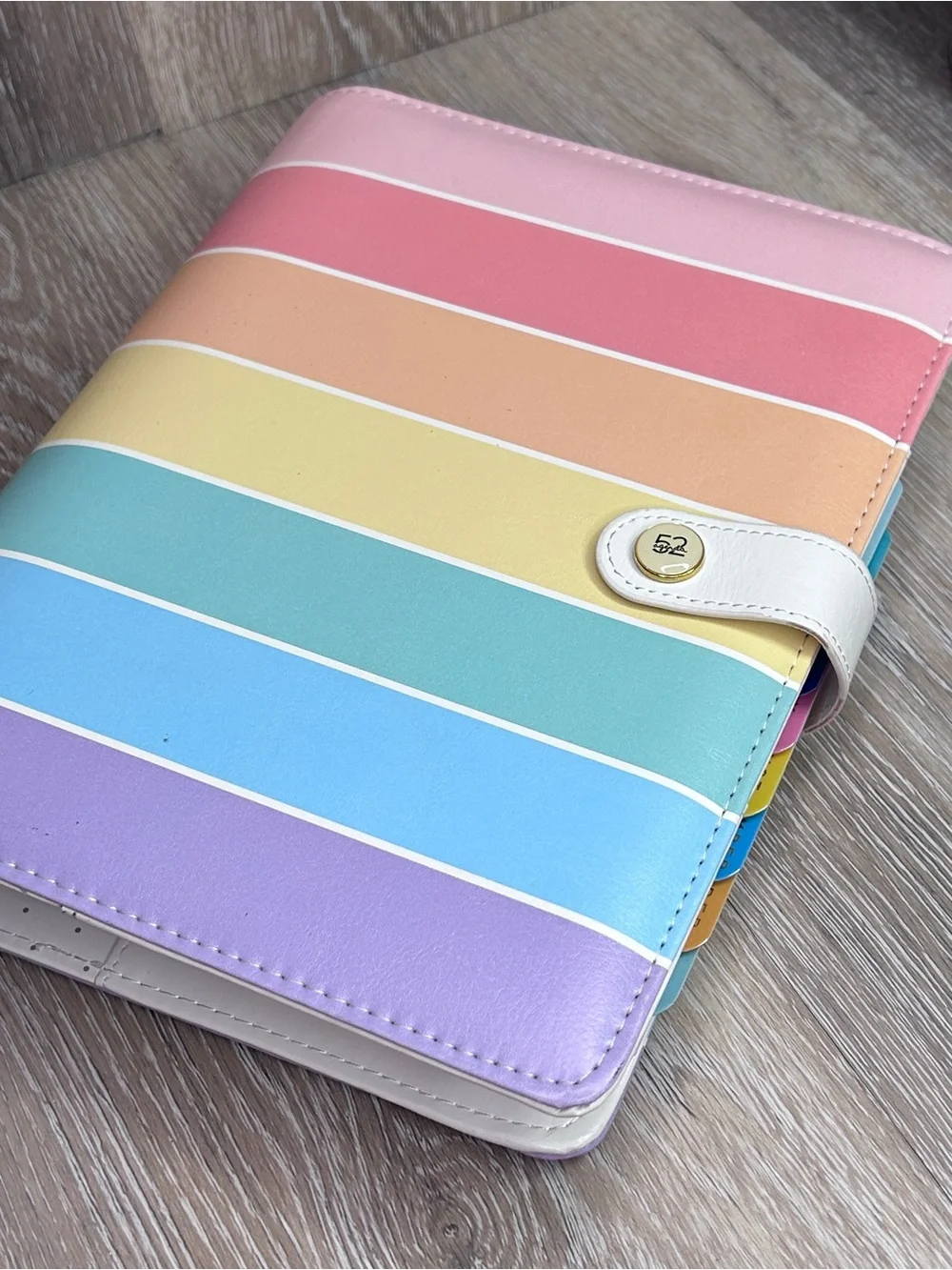 The Paper Studio 52 Agenda Rainbow-Striped Compact Planner Binder Organizer 6x8